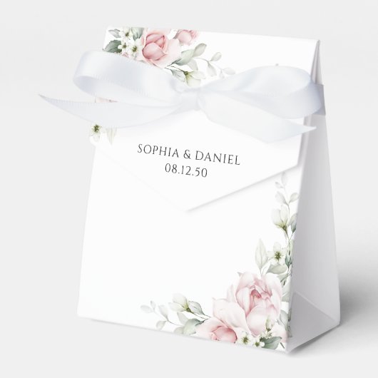 赤面ピンク結婚ローズのセレモニー特典ボックス フェイバーボックス (正面サイド)