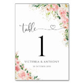 赤面ピンク結婚ローズのテーブル番号 テーブルナンバー (裏面)