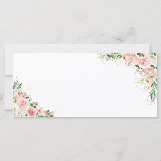 赤面ピンク結婚ローズのヘッドテーブルサイン (裏面)