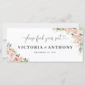 赤面ピンク結婚ローズのヘッドテーブルサイン (正面)