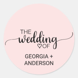 赤面ピンク結婚書道封筒用シール ラウンドシール