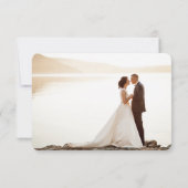 赤面ピンク結婚牡丹の感謝フォトカード サンキューカード (裏面)