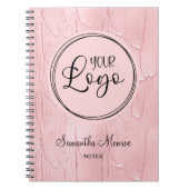 赤面ピンク絵を描ルック・ビジネス・ロゴ会議 ノートブック (正面)