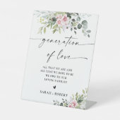 赤面ピンク緑の世代の愛のサイン 台座サイン (正面)