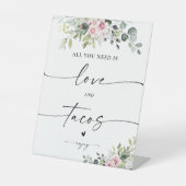 赤面ピンク緑の愛とタコスのサイン 台座サイン (正面)