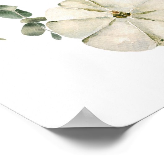 赤面ピンク緑の秋ベビーシャワー歓迎サイン ポスター (角)