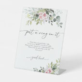 赤面ピンク緑Itサインにリングや輪を置く 台座サイン (正面)