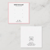 赤面ピンク縁どイヤリングディスプレイロゴソーシャルアイコン スクエア名刺 (正面/裏面)