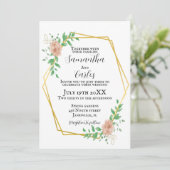 赤面ピンク縁ど結婚ズ 招待状 (スタンド正面)