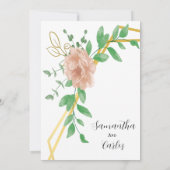 赤面ピンク縁ど結婚ズ 招待状 (裏面)