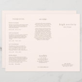 赤面ピンク美しいヘアサロンスパ3折パンフレット (正面/裏面)