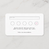 赤面ピンク美しい美学ロイヤリティ& 名刺 (裏面)