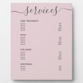 赤面ピンク美容師価格表サービスメニュー フォトプラーク (正面)