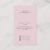 赤面ピンク美容師価格表サービスメニュー 名刺 (裏面)