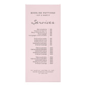 赤面ピンク美容師QRコードサービス価格表 ラックカード (正面)