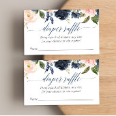 赤面ピンク色のネイビーシャワーおむつラッフルカード エンクロージャーカード