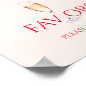 赤面ピンク花びら&プロセッコブライダルシャワーの好意 ポスター (角)