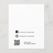 赤面ピンク花模様ソーシャルメディア結婚の予算 チラシ (裏面)