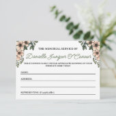 赤面ピンク花模様メモリアル出席者数 エンクロージャーカード (スタンド正面)