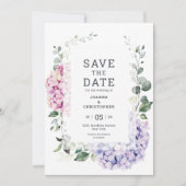 赤面ピンク花模様モダンボタニッ結婚クス セーブザデート (正面)