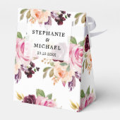 赤面ピンク花模様モダンボタニッ結婚クス フェイバーボックス (裏面サイド)