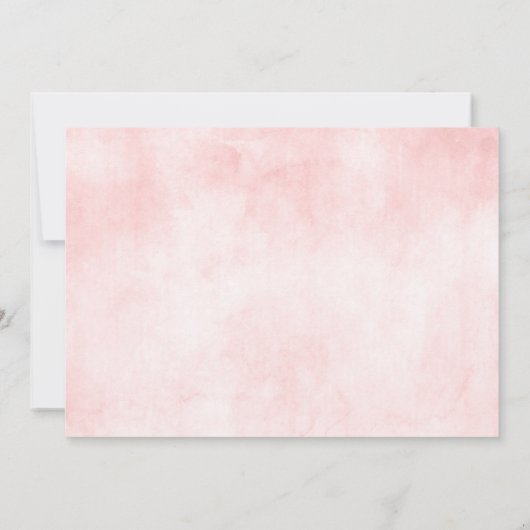 赤面ピンク花模様モダン幾何学的金ゴールド枠 セーブザデート (裏面)