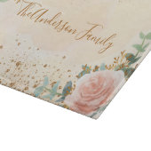 赤面ピンク花模様ユーカリ金ゴールドグリッター系 カッティングボード (角)