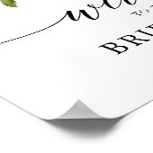 赤面ピンク花模様植物学ブライダルシャワー歓迎 ポスター (角)