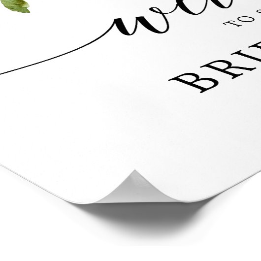 赤面ピンク花模様植物学ブライダルシャワー歓迎 ポスター (角)