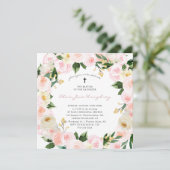 赤面ピンク花模様 |春夏のフローラバプテスマ 招待状 (スタンド正面)