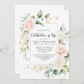 赤面ピンク葬儀招待状 招待状 (正面/裏面)