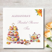 赤面ピンク薄紫フローラティーパーティーブライダルシャワーNa スタンダードカクテルナプキン