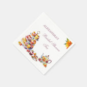 赤面ピンク薄紫フローラティーパーティーブライダルシャワーNa スタンダードカクテルナプキン (角)