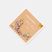 赤面ピンク薄紫フローラティーパーティーベビーシャワー スタンダードカクテルナプキン (角)