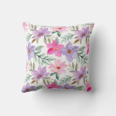 赤面ピンク薄紫フローラルパターントレンディー クッション (裏面)