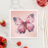 赤面ピンク蝶 スタンダードランチョンナプキン (インサイチュ)