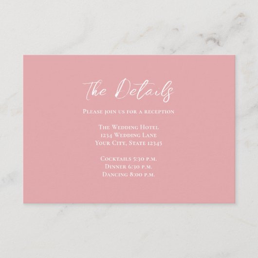 赤面ピンク詳細結婚フローラ エンクロージャーカード (正面)