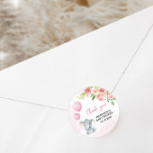 赤面ピンク象のベビーシャワー ラウンドシール