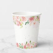 赤面ピンク象のベビーシャワー 紙コップ (裏面)