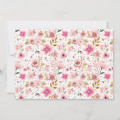 赤面ピンク赤ちゃんシャワー写真サンキューカード サンキューカード (裏面)