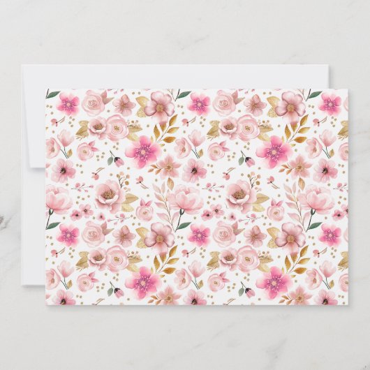 赤面ピンク赤ちゃんシャワー写真サンキューカード サンキューカード (裏面)