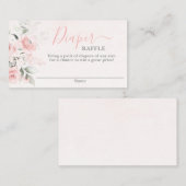 赤面ピンク赤ちゃんシャワー女の子おむつラッフルカード エンクロージャーカード (正面/裏面)