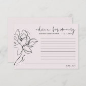 赤面ピンク赤ちゃんシャワー花母用アドバイス アドバイスカード (正面/裏面)