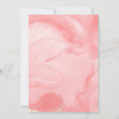 赤面ピンク金ゴールドおとぎ話ウェディングシャワー招待状 (裏面)