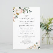 赤面ピンク金ゴールドと白フローラ結婚式 プログラム (スタンド正面)