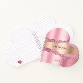 赤面ピンク金ゴールドアガート大理石名 ノートブック (内部)