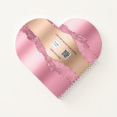 赤面ピンク金ゴールドアガート大理石名 ノートブック (裏面)