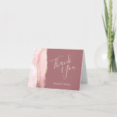 赤面ピンク金ゴールドアゲートダスティバラ結婚ズサンキューズ カード (正面)