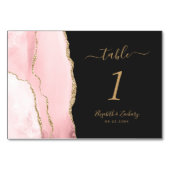 赤面ピンク金ゴールドアゲートダーク結婚ズ テーブルナンバー (裏面)