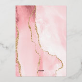 赤面ピンク金ゴールドアゲートファースト聖餐式 箔招待状 (裏面)